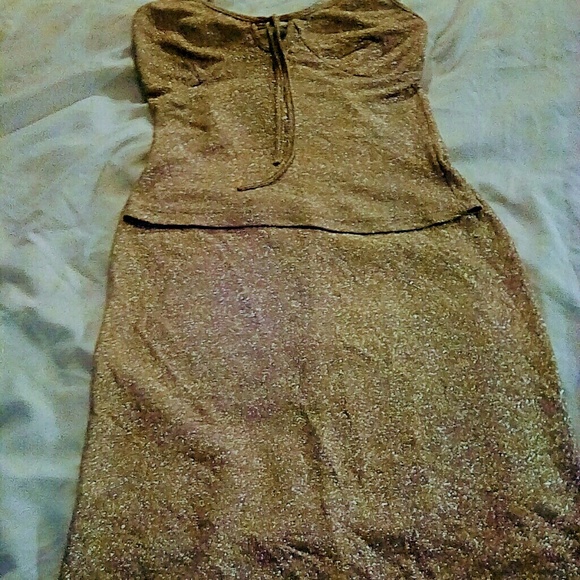 Twin summer evening shirt & skirt set in gold - Picture 6 of 8